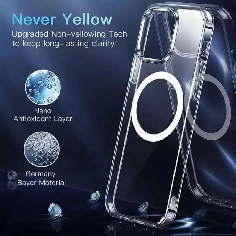 Clear Acrylic Magnetic IPhone Case MagSafe Wireless Charging