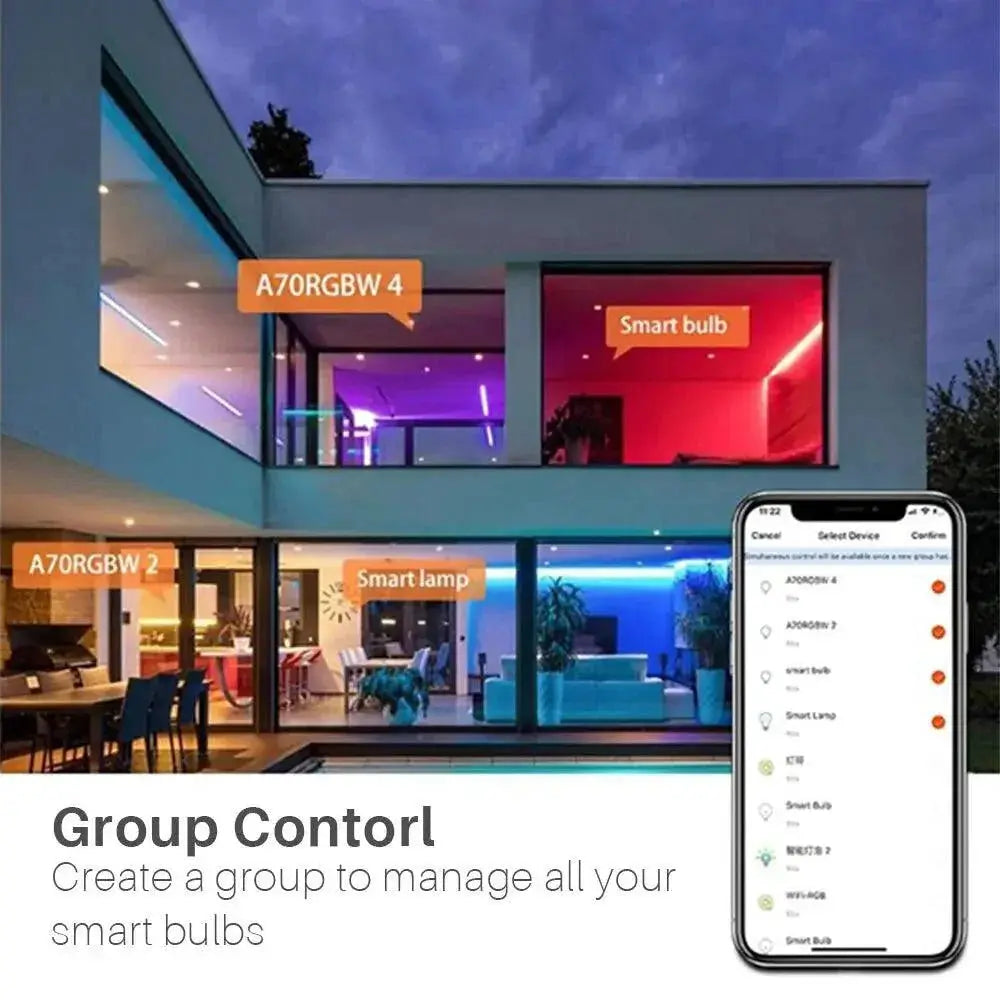 Smart LED Light Bulb Colorful Dimmable App Voice Control