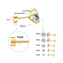 Stainless Steel Crystal Stud Earrings Unisex Jewelry