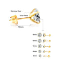 Stainless Steel Crystal Stud Earrings Unisex Jewelry