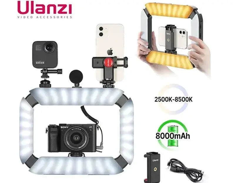 Smartphone Video Rig With Adjustable LED Ring Light