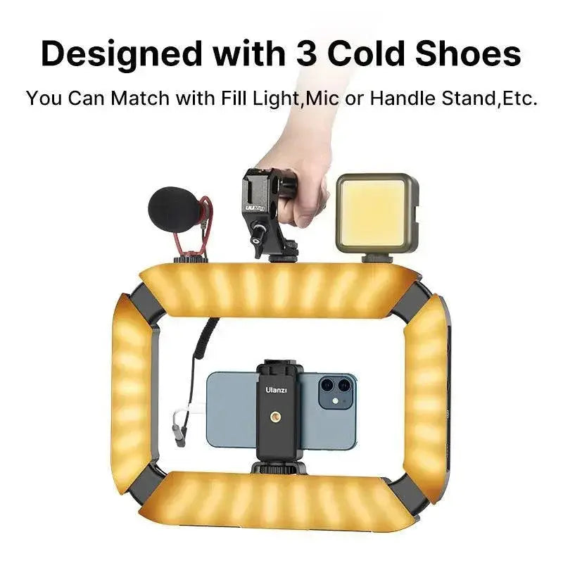 Smartphone Video Rig With Adjustable LED Ring Light