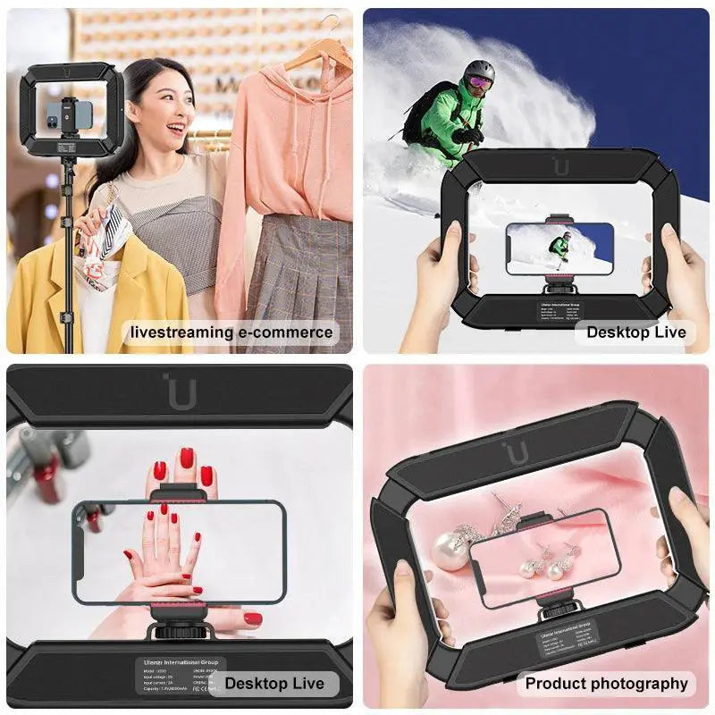 Smartphone Video Rig With Adjustable LED Ring Light