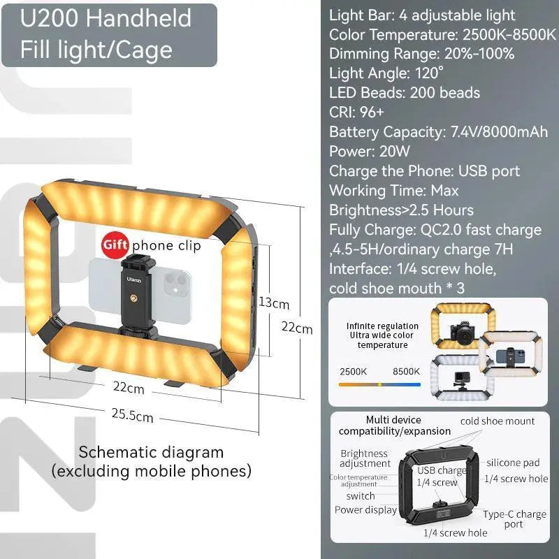 Smartphone Video Rig With Adjustable LED Ring Light
