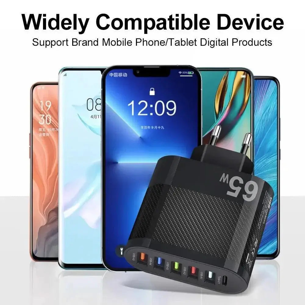 5 Port USB Wall Charger Fast Charging Hub For Xiaomi iPhone