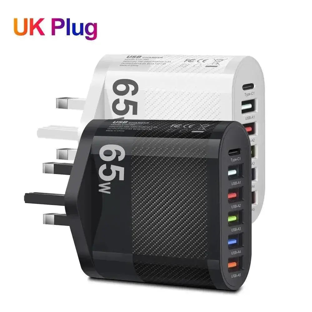 5 Port USB Wall Charger Fast Charging Hub For Xiaomi iPhone