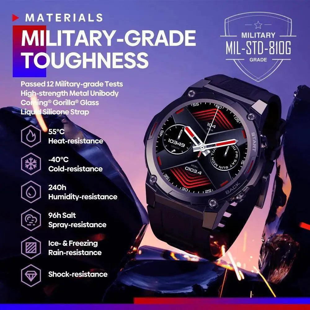 Zeblaze Vibe 7 Pro Rugged Military Smartwatch AMOLED Display