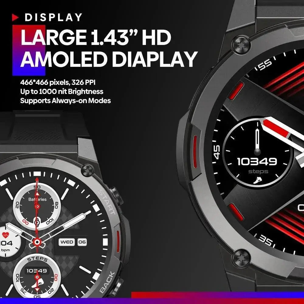 Zeblaze Vibe 7 Pro Rugged Military Smartwatch AMOLED Display