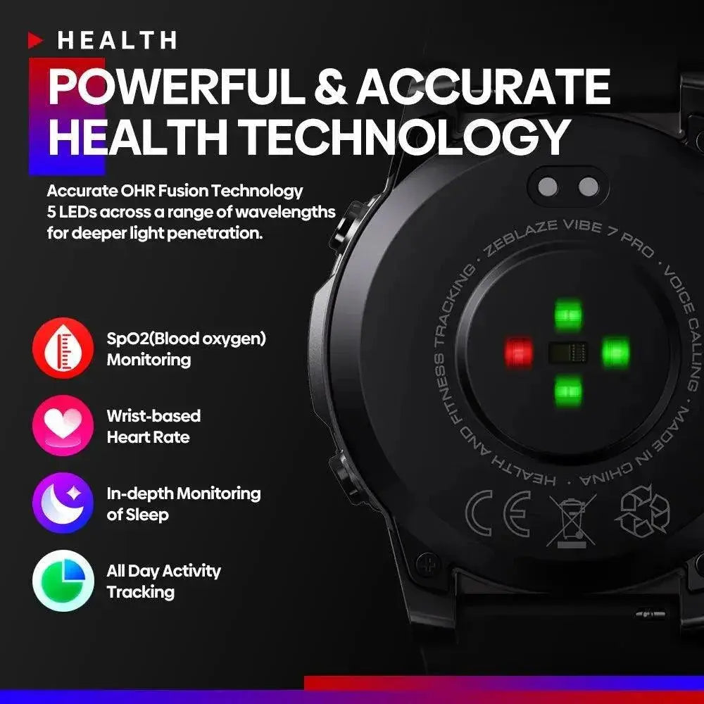 Zeblaze Vibe 7 Pro Rugged Military Smartwatch AMOLED Display