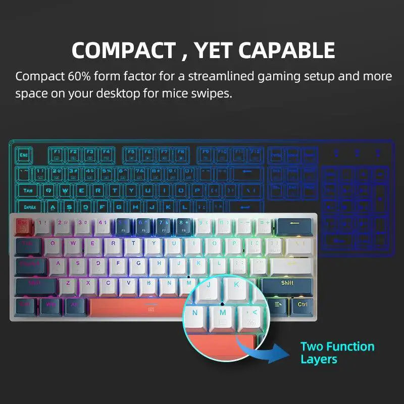 Machenike Mini Mechanical Gaming Keyboard RGB Hot Swappable
