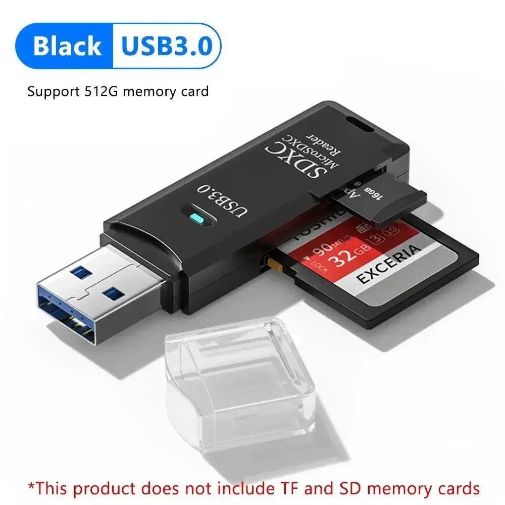 2 In 1 USB Card Reader High Speed Multi Card Adapter