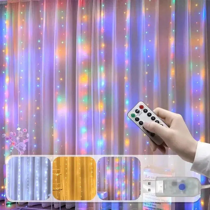 Remote Controlled LED Fairy Curtain Lights For Holiday Decor