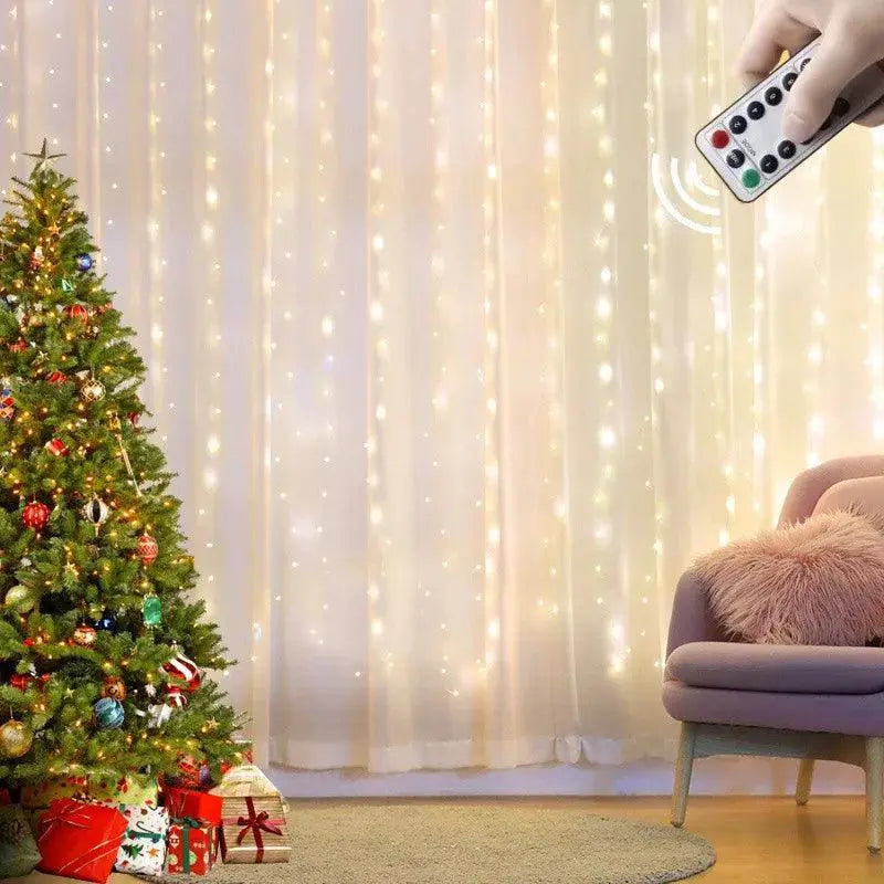 Remote Controlled LED Fairy Curtain Lights For Holiday Decor