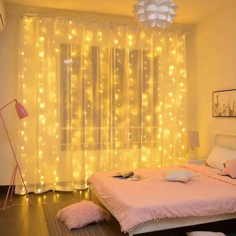 USB Powered LED Curtain Lights Waterproof 8 Modes for Decor