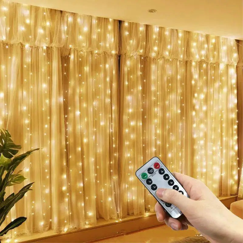 USB Powered LED Curtain Lights Waterproof 8 Modes for Decor