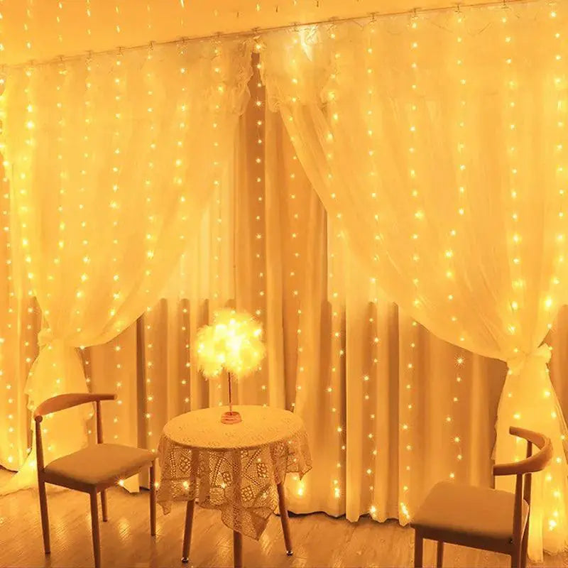 USB Powered LED Curtain Lights Waterproof 8 Modes for Decor