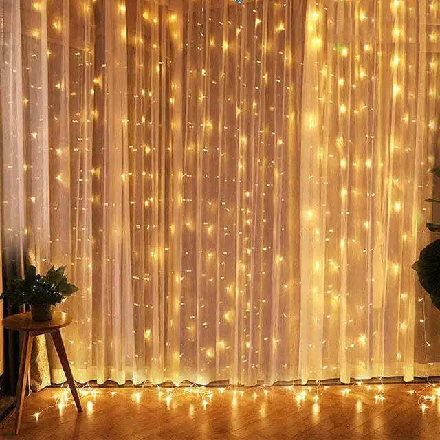 Enchanting Christmas Fairy Lights Curtain With 8 Modes Decor