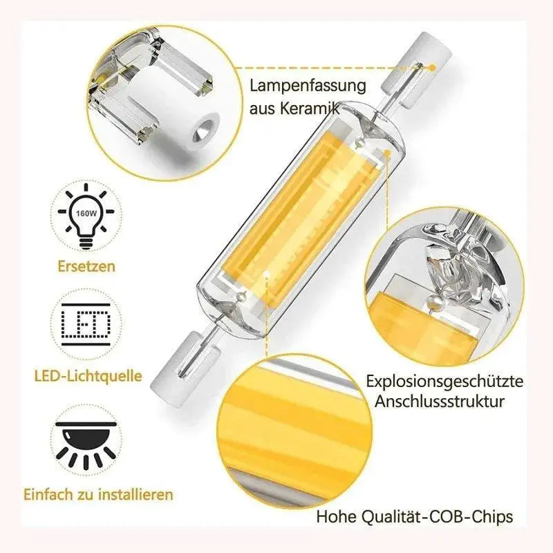 LED Glass Tube COB Bulb Ultra Bright Corn Lamp For Spaces