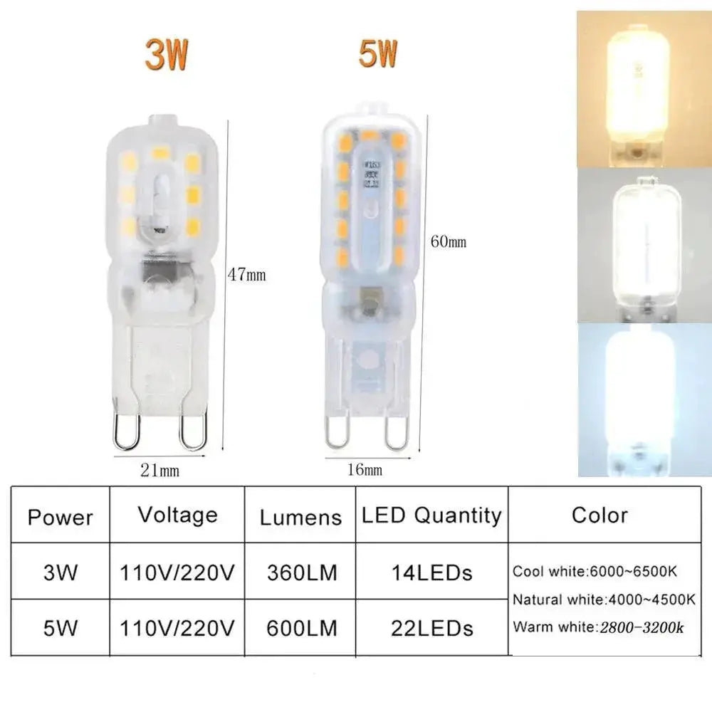 Elegant G9 LED Spotlight Bulb for Crystal Chandeliers