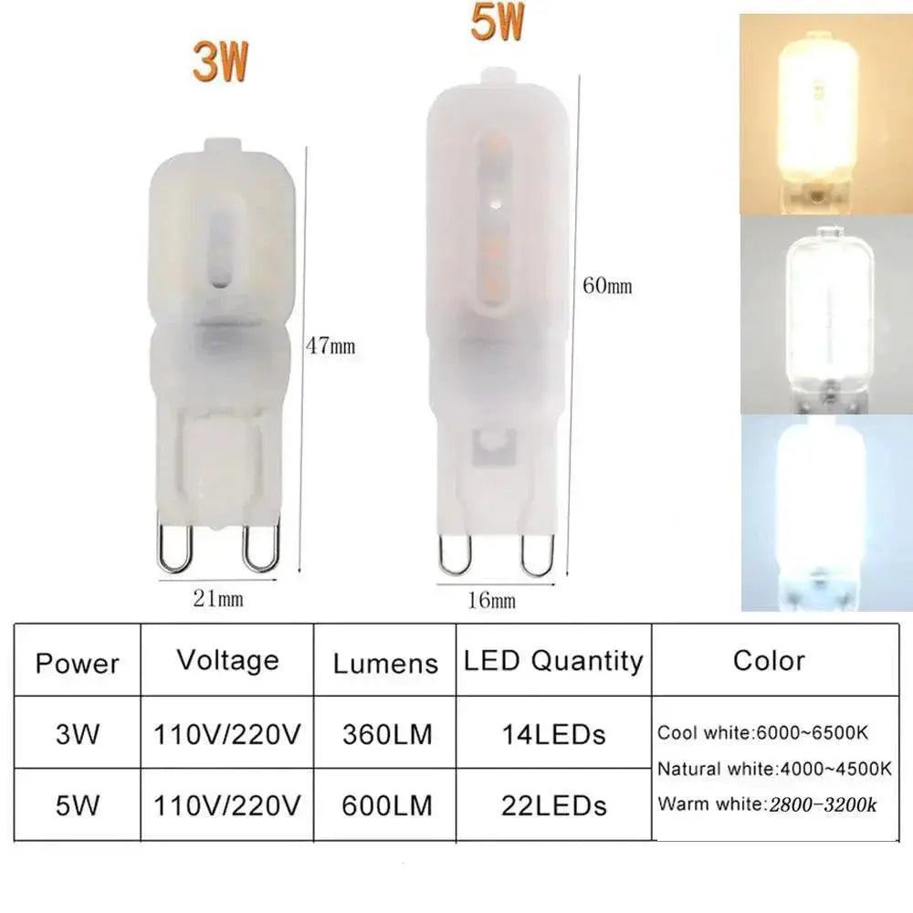 Elegant G9 LED Spotlight Bulb for Crystal Chandeliers