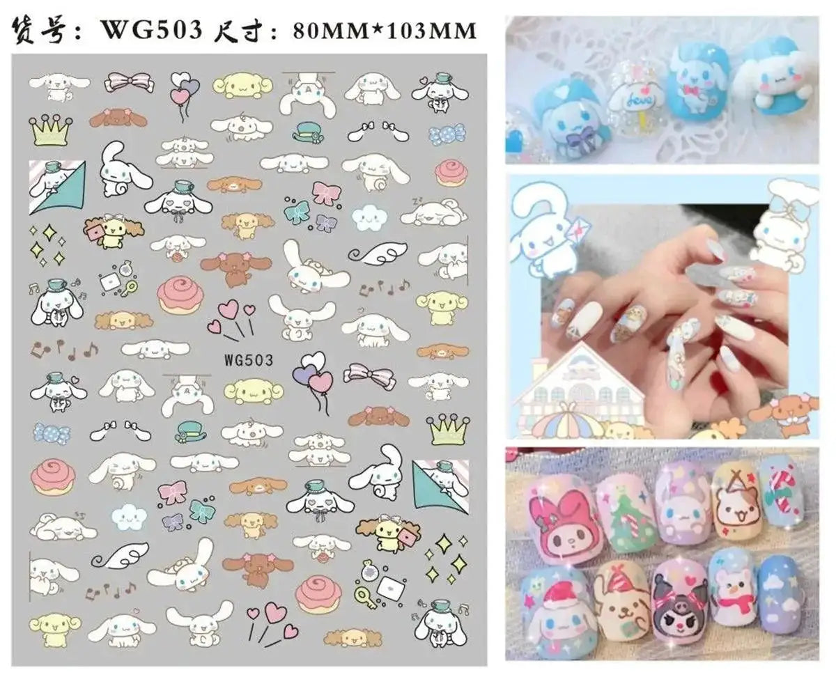 Hello Kitty Nail Sticker Set For Nail Art Cute Cartoon
