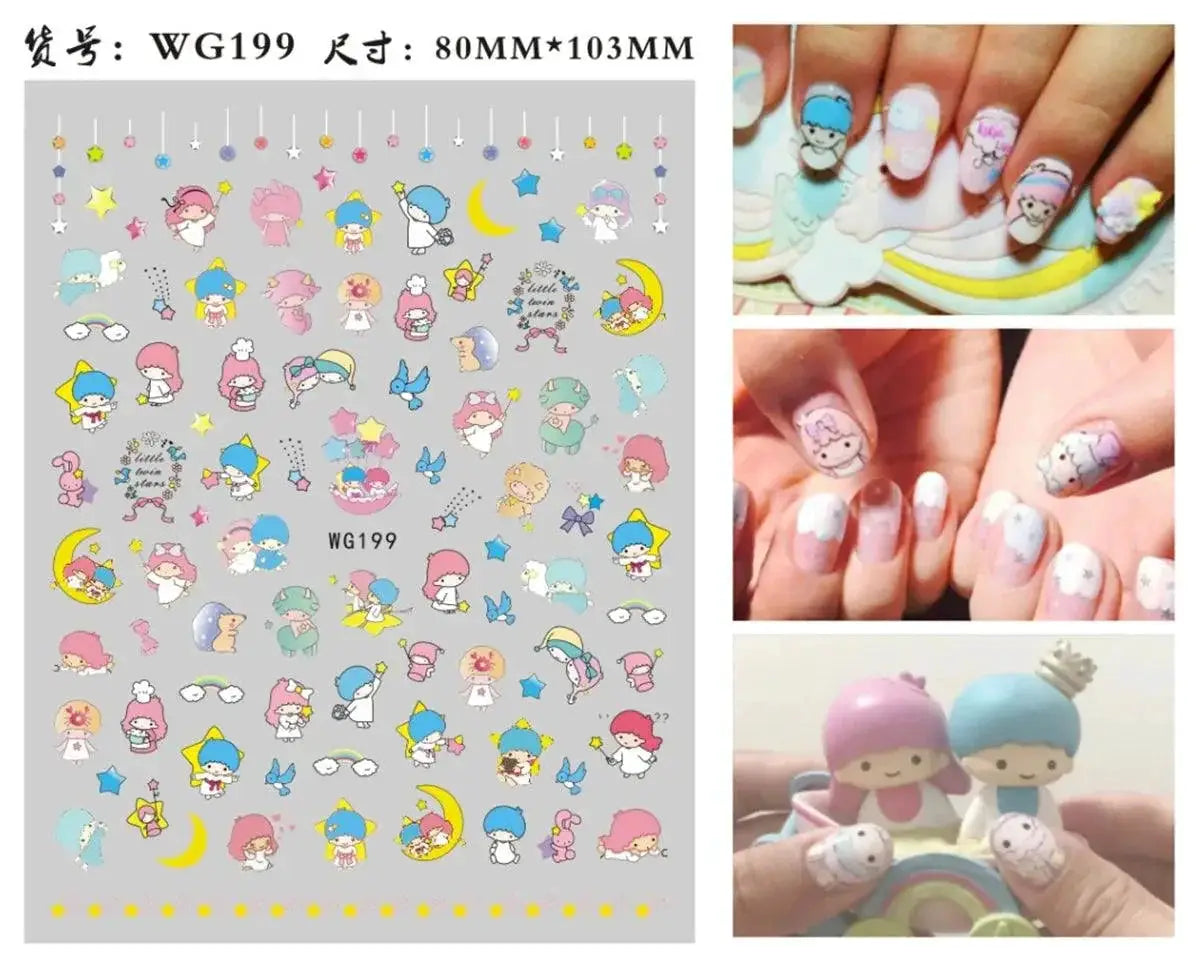 Hello Kitty Nail Sticker Set For Nail Art Cute Cartoon