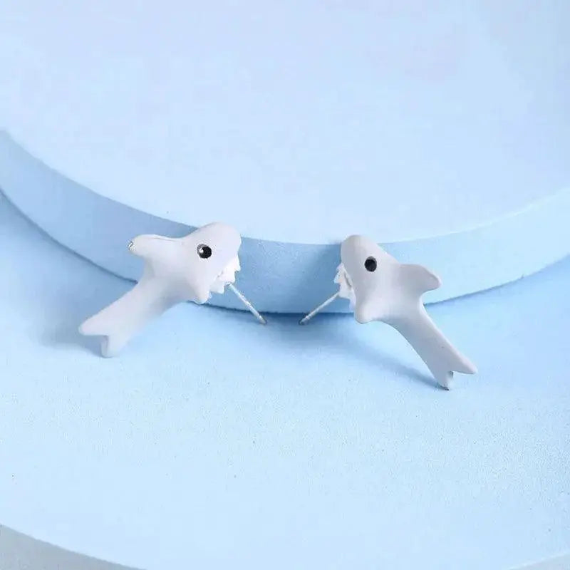 Playful Animal Clay Stud Earrings Dino Dog Whale Theme