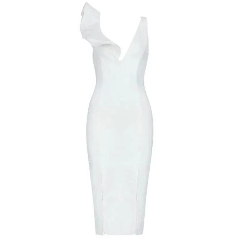Elegant V Neck Dress Redefining Elegance Chic Split Strap