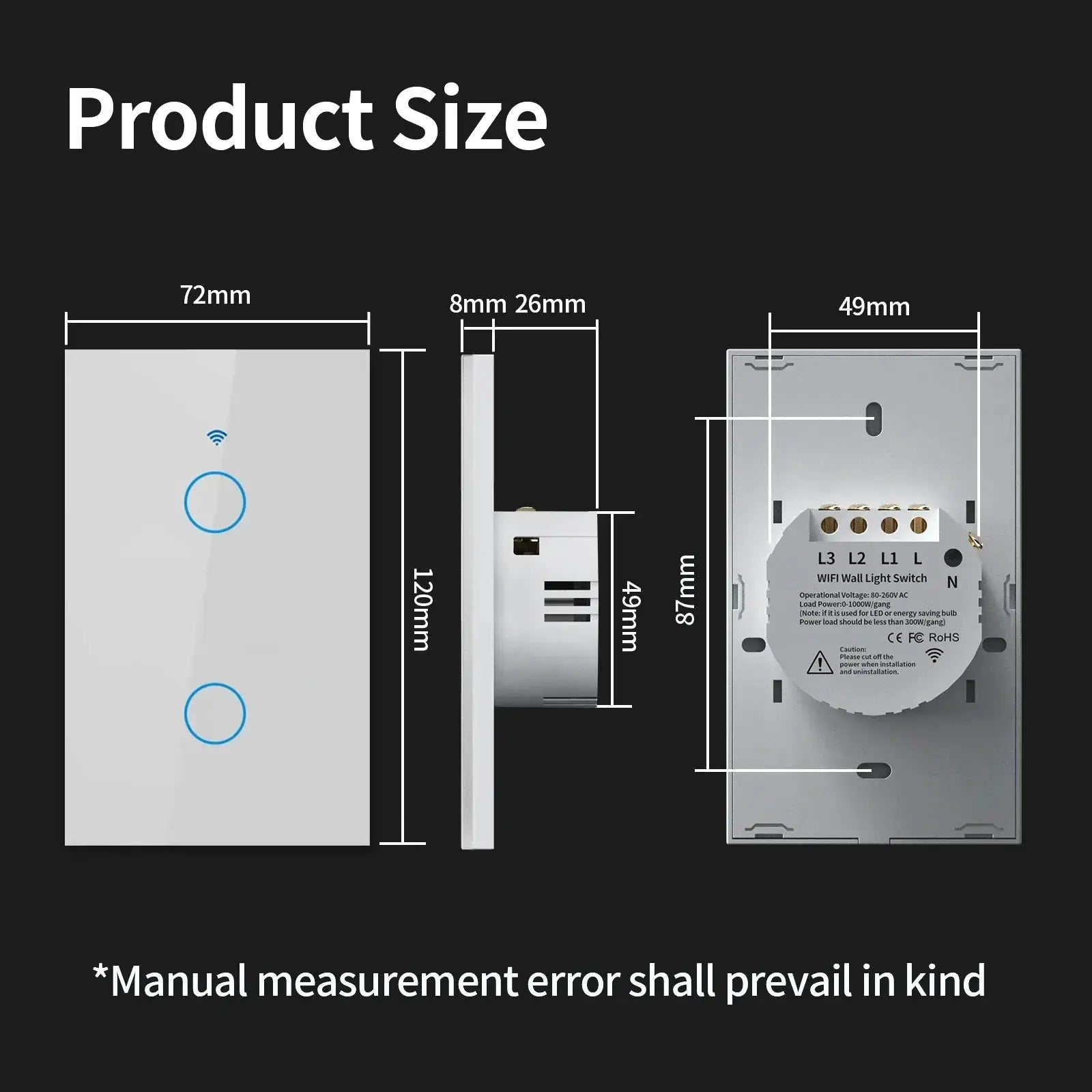 TNCE Tuya Smart Wall Switch Touch Sensor LED Lighting