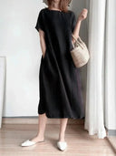 Breathable Midi Dress for Women Summer