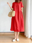 Breathable Midi Dress for Women Summer