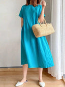 Breathable Midi Dress for Women Summer