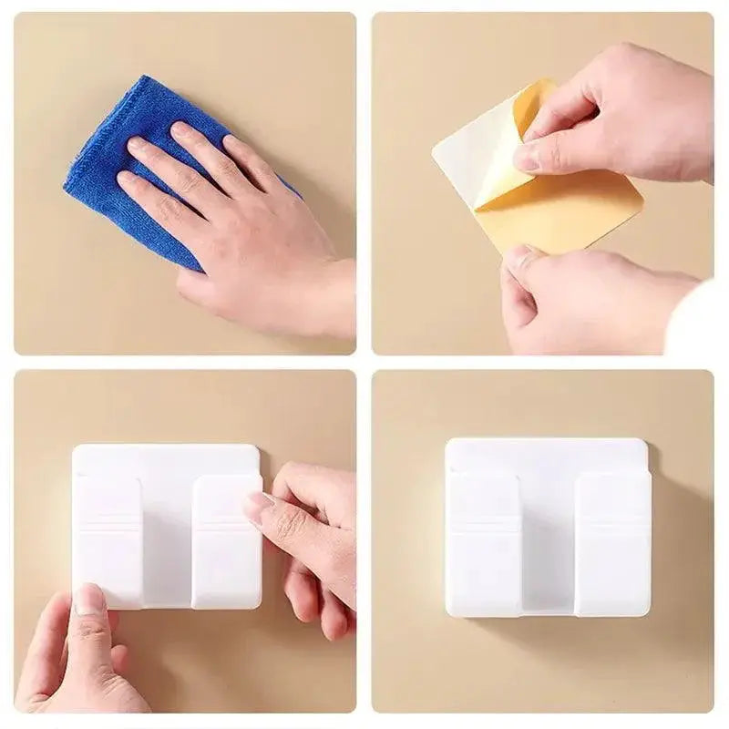 Wall Mounted Remote And Phone Organizer Storage Solution