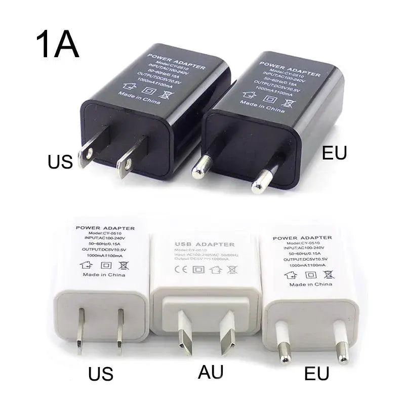 Universal Travel USB Charger Adapter Compact Black White