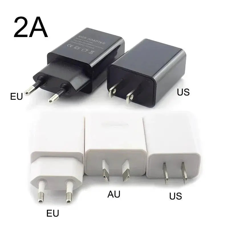 Universal Travel USB Charger Adapter Compact Black White