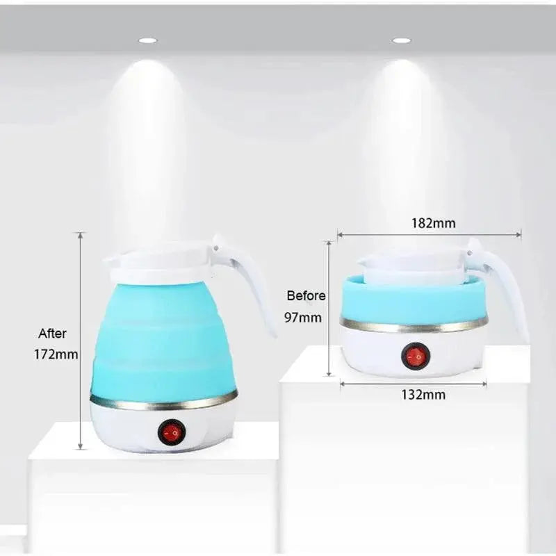 Travel Folding Kettle 600ml Portable Silicone Steel