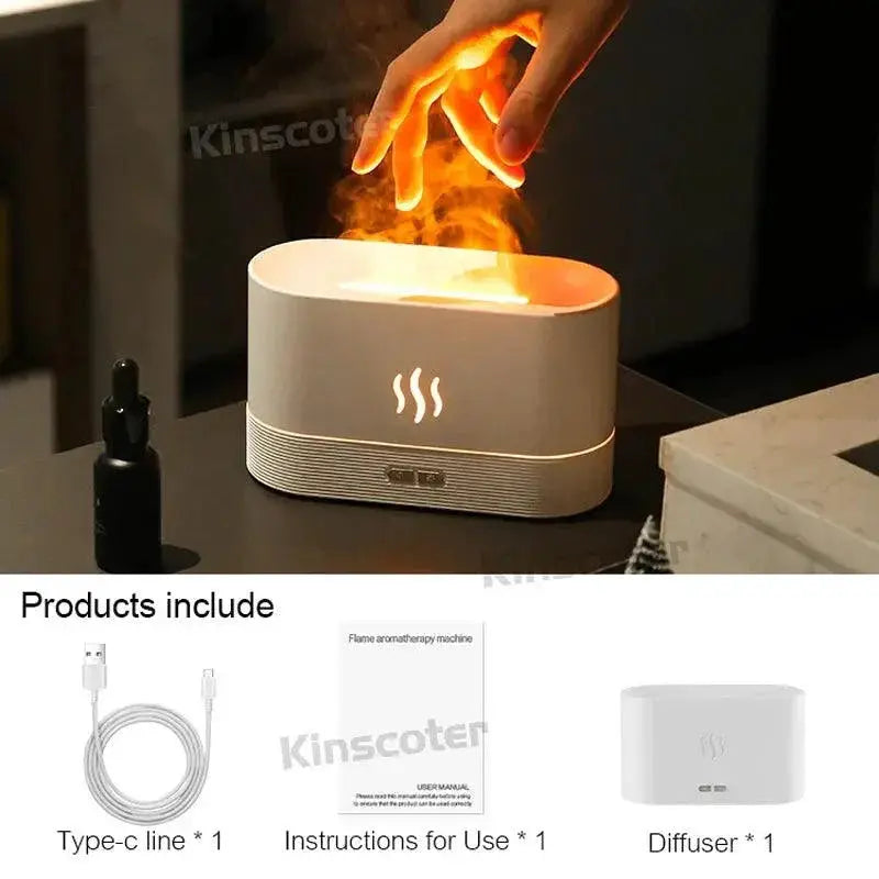 Flame Glow LED Aromatherapy Diffuser Tranquil Mist Light