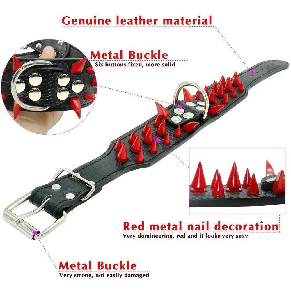 Premium Spiked Leather Dog Collar For Trendsetting Pets