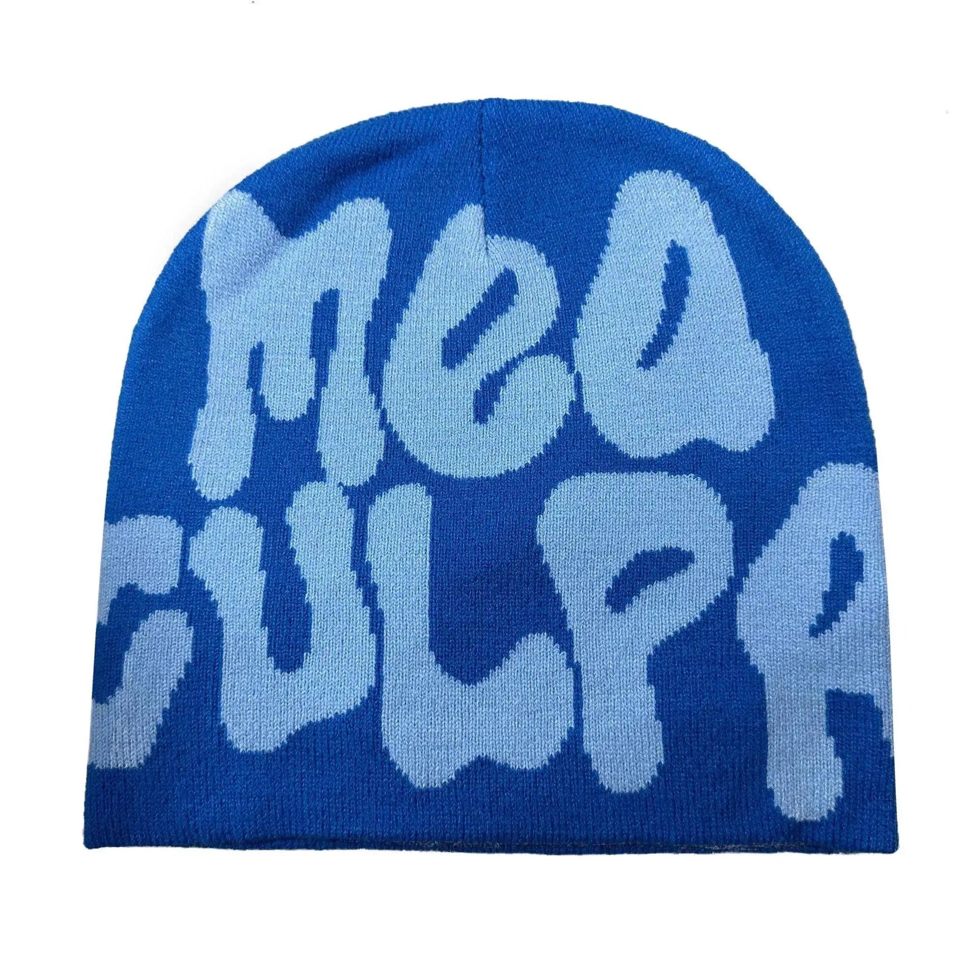 Knit Beanie Hat Stylish Y2K Paragraph Print Warm Winter Cap