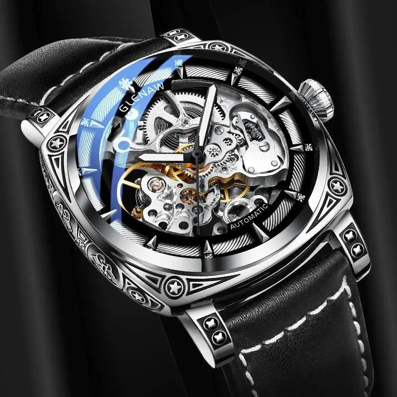 Glenaw Stainless Steel Automatic Watch For Modern Men