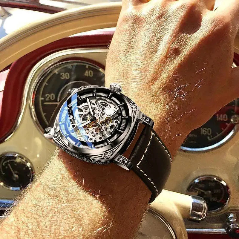 Glenaw Stainless Steel Automatic Watch For Modern Men