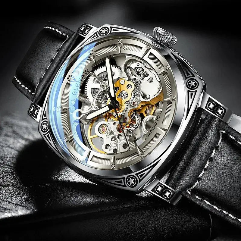 Glenaw Stainless Steel Automatic Watch For Modern Men