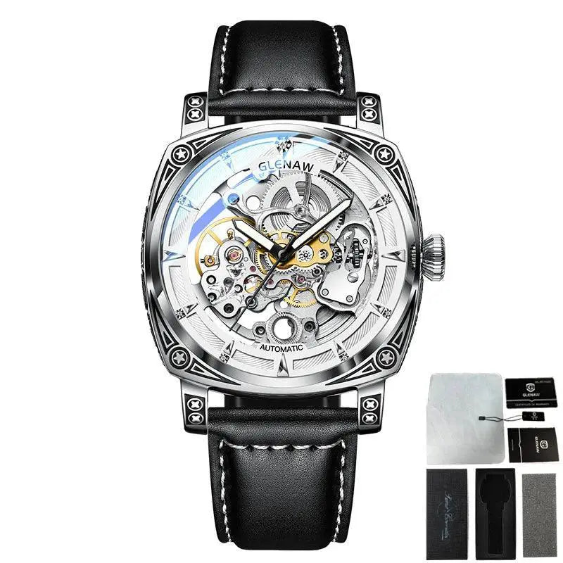 Glenaw Stainless Steel Automatic Watch For Modern Men
