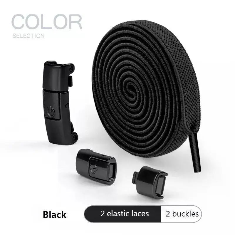 Elastic Press Lock Sneaker Laces No Tie Flat Shoelaces
