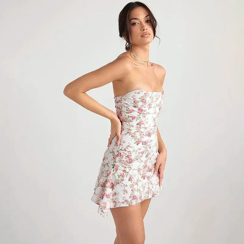 Elegant Floral Backless Dress Chic Vacation Style OurLum