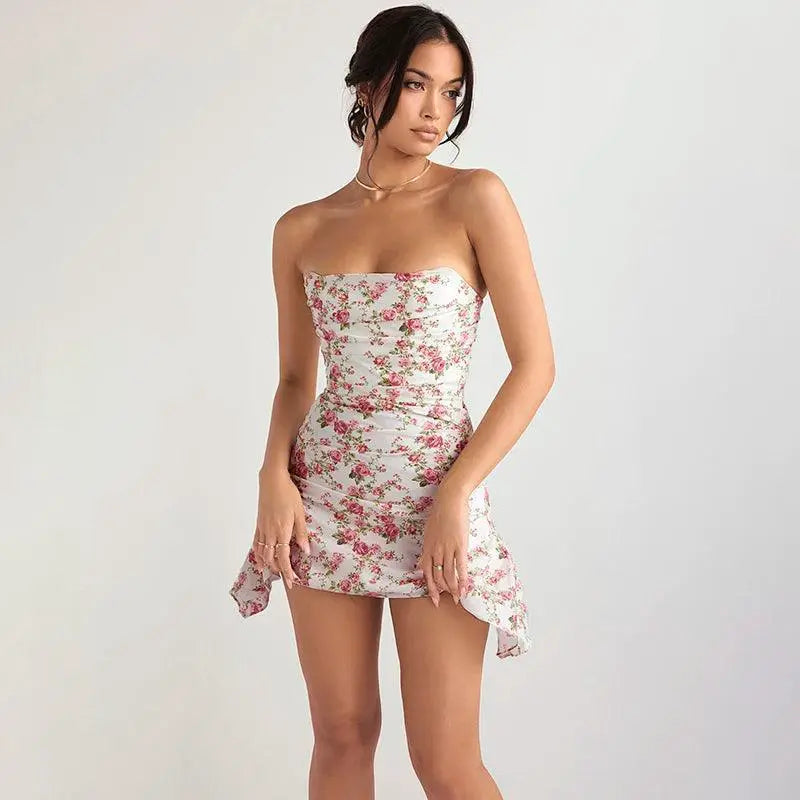 Elegant Floral Backless Dress Chic Vacation Style OurLum