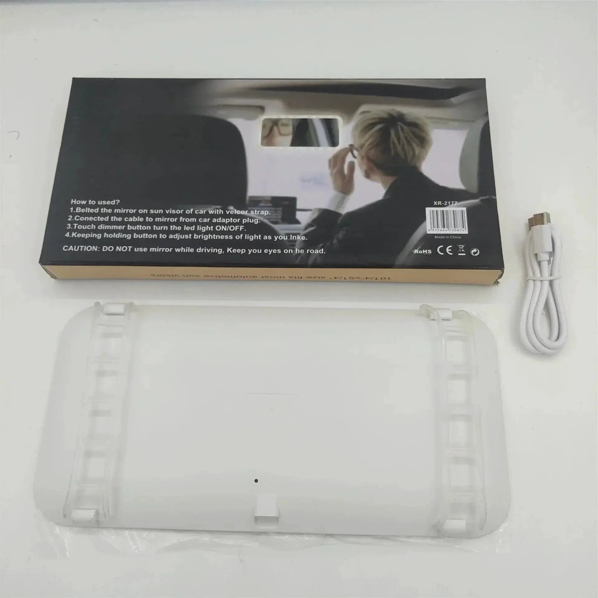LED Visor Mirror With Touch Sensor Lighting For Makeup