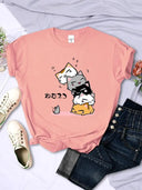 Sleeping Cats Stack T Shirt For Playful Feline Comfort
