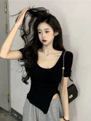Breathable Clavicle Top for Women Summer