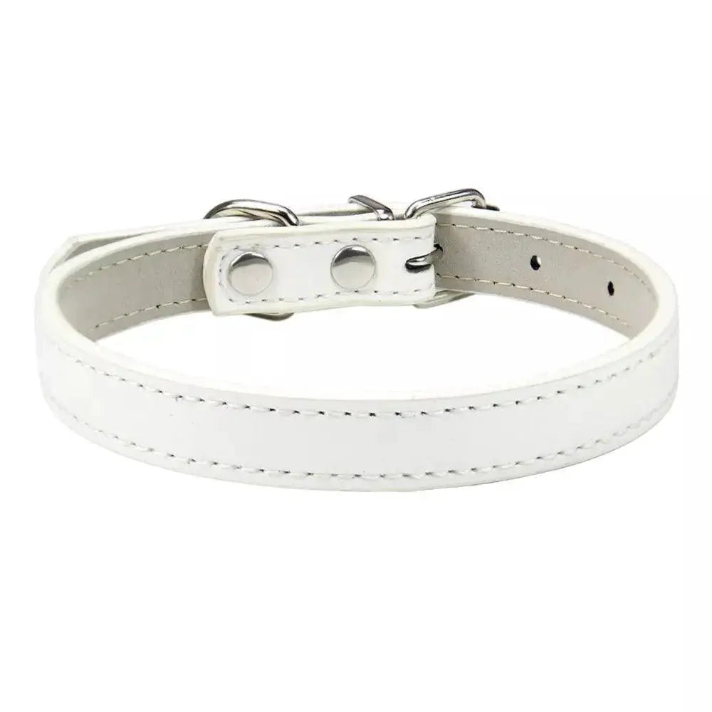 Luxury Leather Pet Collar Adjustable For Dogs And Cats